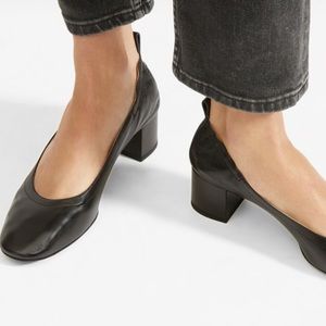 Everlane The Day Heel Nappa Leather Sz 7 Black